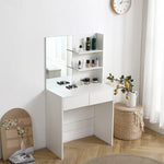 ZUN Vanity desk with mirror, dressing table with 2 drawers, white color 74296764