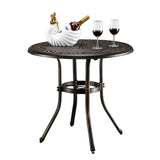 ZUN 32*32*29" Outdoor Cast Aluminum Round Dining Table 07201166