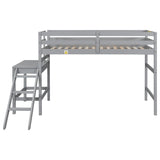 ZUN Twin Loft Bed with Platform,ladder,Grey 84721426