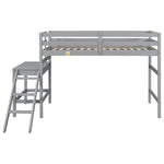 ZUN Twin Loft Bed with Platform,ladder,Grey W50482275