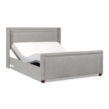Elle Wingback Upholstered King Bed, Silver Grey Polyester B2719P245936