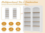 ON-TREND Free Standing 5 Tier Bookshelves, Bookcases Set of 2, Farmhouse Two-Tone Storage Cabinet N721P245734K