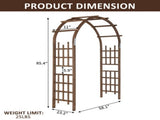 Dark Brown Wooden Garden Arbor, 85.4 in H Fir Wood 20565375