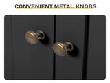 2-Drawer 2-Cabinet-Door Vertical-Grain MDF Painted Bathroom Cabinet 23.62*11.81*43.31in Black 10953563