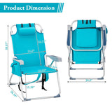 63*70*99cm Heightened Oxford Cloth Silver White Aluminum Tube Bearing 100kg Beach Chair Mint Green 34215828