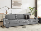 83.86"Snowfleece Fabric sofa,Modern Compressed Couch,3-Seater Sofa, Furniture for Living W1359P215068