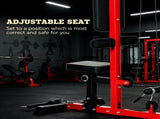 Red Lat Pull down Machine with Adjustable Seat And Flip-Up Footplate High/Low Pulley Home Gym 32278291