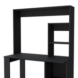 ZUN Palisades Computer Desk with Hutch and Storage Shelves Black B062111732