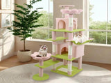 71 inch flower cat tree with large condo removable flower cushion and hammock pink 28088899