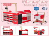Red Wooden Kids Supermarket Playset Vending Machine, 90.1778.74104.14cm Grocery Store Toy 89690852