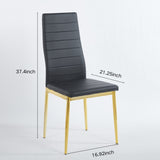 chair set of 4,GOLDEN COLOR LEG,BLACK SEAT W234P302679