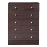 ZUN Modern Simple 6-Drawer Dresser Brown 72602814