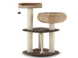 41 Inch Hand-Woven Water Hyacinth Cat Tree, 3 Sisal Scratching Posts Multi-Level Activity Center for 74500291