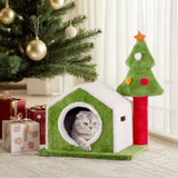 24in Christmas Cat House Cat Bed Cave, Soft Plush Christmas Nest Holiday Decor for Indoor Cats 64956948