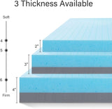 Queen Mattress Topper, 3 Inch Gel Infused Memory Foam Mattress Topper, Cooling Mattress Pad for B2716P318438