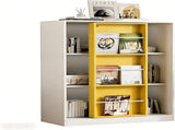Bookshelf 6-Cube Storage Cabinet Bookcase with Sliding Storage Door Wooden Toy Organizer with Book 79050766
