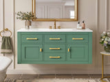 36'' Wall Mounted Bathroom French Style Bathroom Vanity with Glossy White Sink, Bathroom N710P481823F