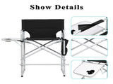 Silver White Iron Pipe Black Cloth Surface Plastic Sprayed Iron Round Pipe Director's Chair 70387054