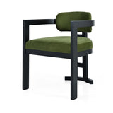 ZUN Indoor Upholstered Wood Dining Chair,Green+Black N768P221635E