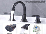 2-Handle 8 inch Widespread Bathroom Sink Faucet Oil-Rubbed Bronze Lavatory Faucet 3 Hole 360&deg T3177P277548
