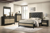 Selena Modern & Contemporary Chest Made with Wood in Black and Natural B009139130
