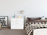 Modern Simple 3-Drawer Dresser Chest of Drawers for Family Room Bedroom Living Room Universal 91161483