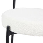 ZUN Burbank Modern Round Boucle Dining Chairs, Set of 2, White T2574P180242