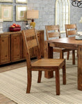 ZUN Dark Oak Rustic Style Solid wood Kitchen Set of 2pc Dining Chairs Panel Back Chairs Dining Room B011P232475