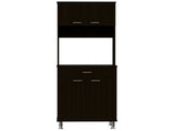 Santa Maria 1-Drawer 1-Shelf Area Pantry with Adjustable Metal Legs Black Wengue B06280023