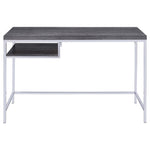 ZUN Weathered Grey and Chrome Rectangular Writing Desk B062P153658