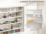 5-Tier Wall Display Storage Cabinet with Glass Doors & 4 Adjustable Shelves 23.6"x31.5" White 09607559