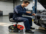 Adjustable Rolling Mechanic Stool with Backrest & Removable Tool Tray, 360&deg Swivel Lockable 17950819