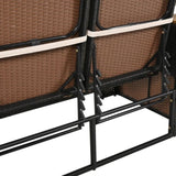 ZUN 2-Piece Rattan Outdoor Patio Bench Lounge Roof Set, Effective UV Protection Fabric & Waterproof 60504296