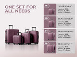 Curved Vertical Stripes 4-in-1 Trolley Case - Violet 83364795
