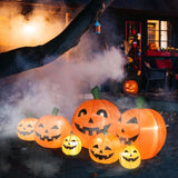 ZUN 7ft Classic 7pcs LED String Lights 7pcs Pumpkin Inflatable Halloween Decoration 97344251