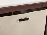 Brown painted pine wood frame children's bed with removable top, 87*53*87.5cm, includes 3 fabric 59911302