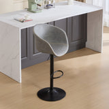 ZUN Adjustable Swivel Bar Stools, Mid-Century Modern PU Leather Upholstered Counter Height Bar Stool, W1143P173512