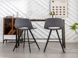 Porth Fabric Kitchen 28.25" Counter Height Stools, Set of 2, Gray T2574P165088