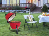 13in Round Ceramic Charcoal Grill Orange 27583157