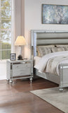 Classic Luxury Look Silver 1pc Nightstand Wooden Bedside Table Drawers w Mirror Glass Panel Bedroom B011P182674