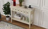 TREXM Rustic Console Table with Open Shelf, Rubber Wood Legs, Ideal for Entryways, Living Rooms, and N715P205077E