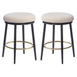 ZUN 24.75'' Modern Counter Stools Set of 2,White Counter Stools with iron Frame,Sponge N780P189729W