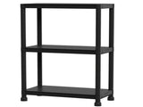 Black 3-Tier Garage Storage Shelf, PP Material 100LBS Per Shelf Tool-Free Assembly 49611526