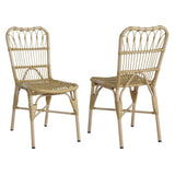 Outdoor PE Wicker Patio Dining Chairs Set of 2,Outdoor Rattan chairs for Backyard,Poolside,Garden, N762P236148N