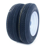 2x 5.30-12 Trailer Tires on 12" 4 Lug P811 1050 LBS Width4" 04058041