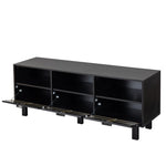 ZUN TV stand,TV cabinet,American country style TV lockers,The toughened glass door panel,Metal W679P163723