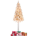 ZUN 6 Feet Christmas Tree Snow Flocked Xmas Decor 66031884