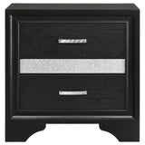 Black 2-drawer Nightstand with Hidden Jewelry Tray B062P145652