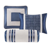 7 Piece Comforter Set Navy Cal King B03596972