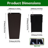 Square Planter for Indoor or Outdoor Use, 22-Inch High Faux Rattan Design Flower Pot with Automatic W3213P311469